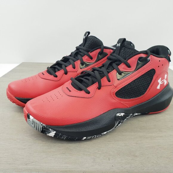 Under Armour UA Lockdown 6 Basketball Sneakers Red Black Men's Shoes 11.5 NWOB - Picture 1 of 9